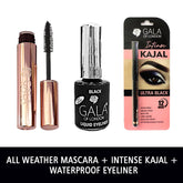 Gala of London Get It All Smokey! - Combo of Lash Intense All weather Mascara, Intense Kajal & Waterproof Eyeliner